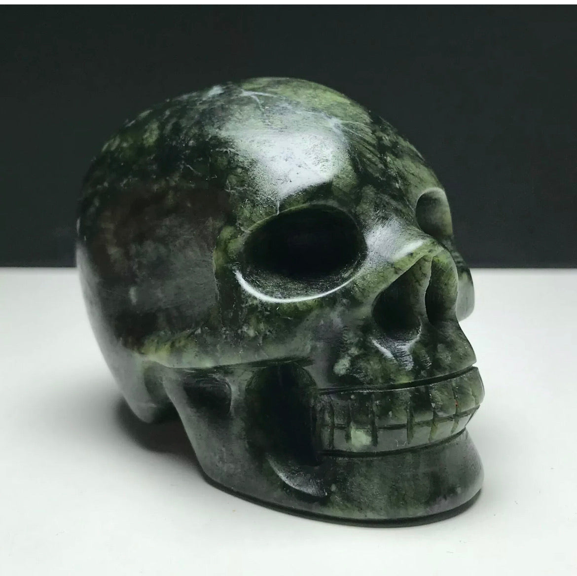 Natural Green Jade Skull