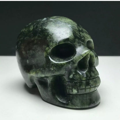 Natural Green Jade Skull