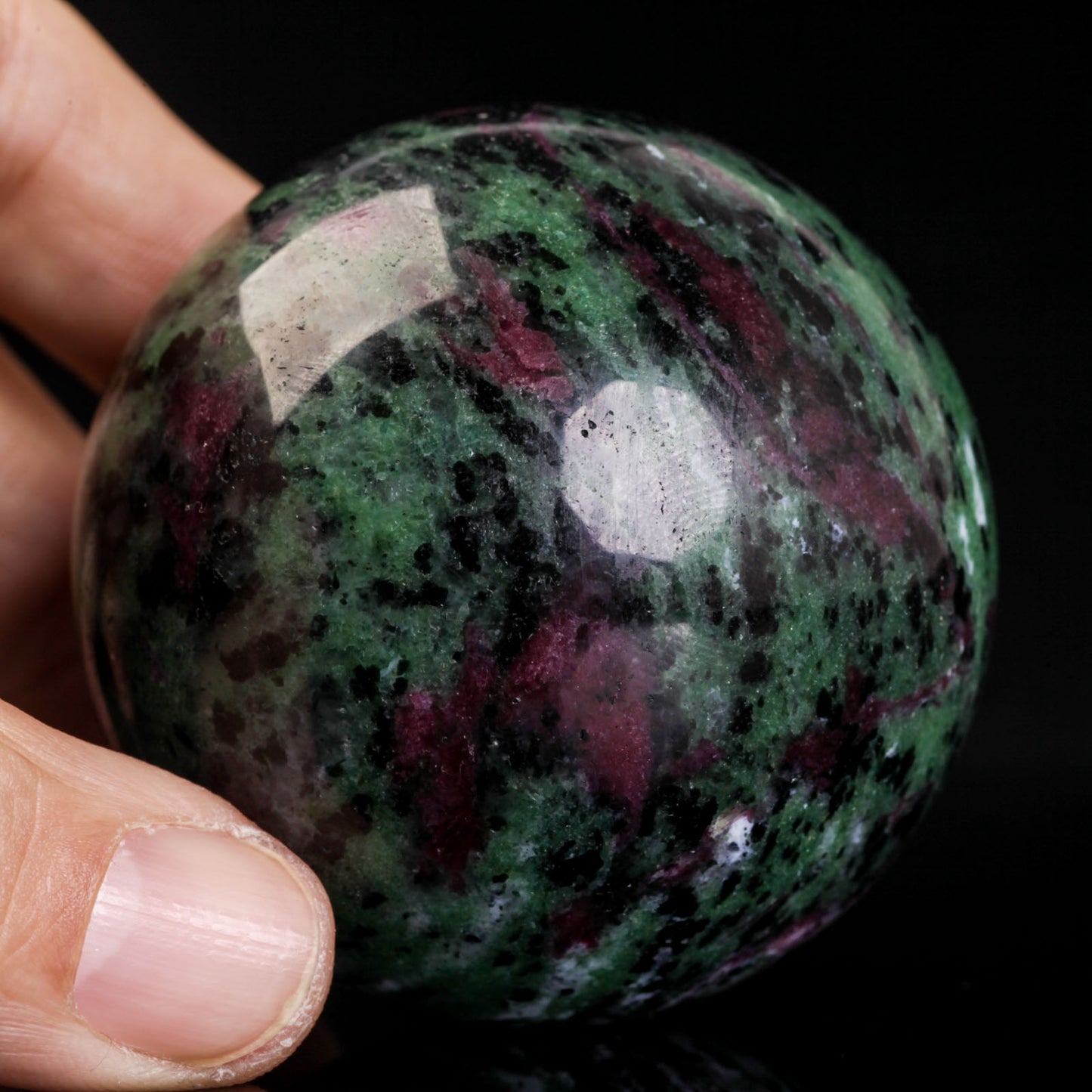 Natural Ruby Zoisite Crystal Ball Sphere