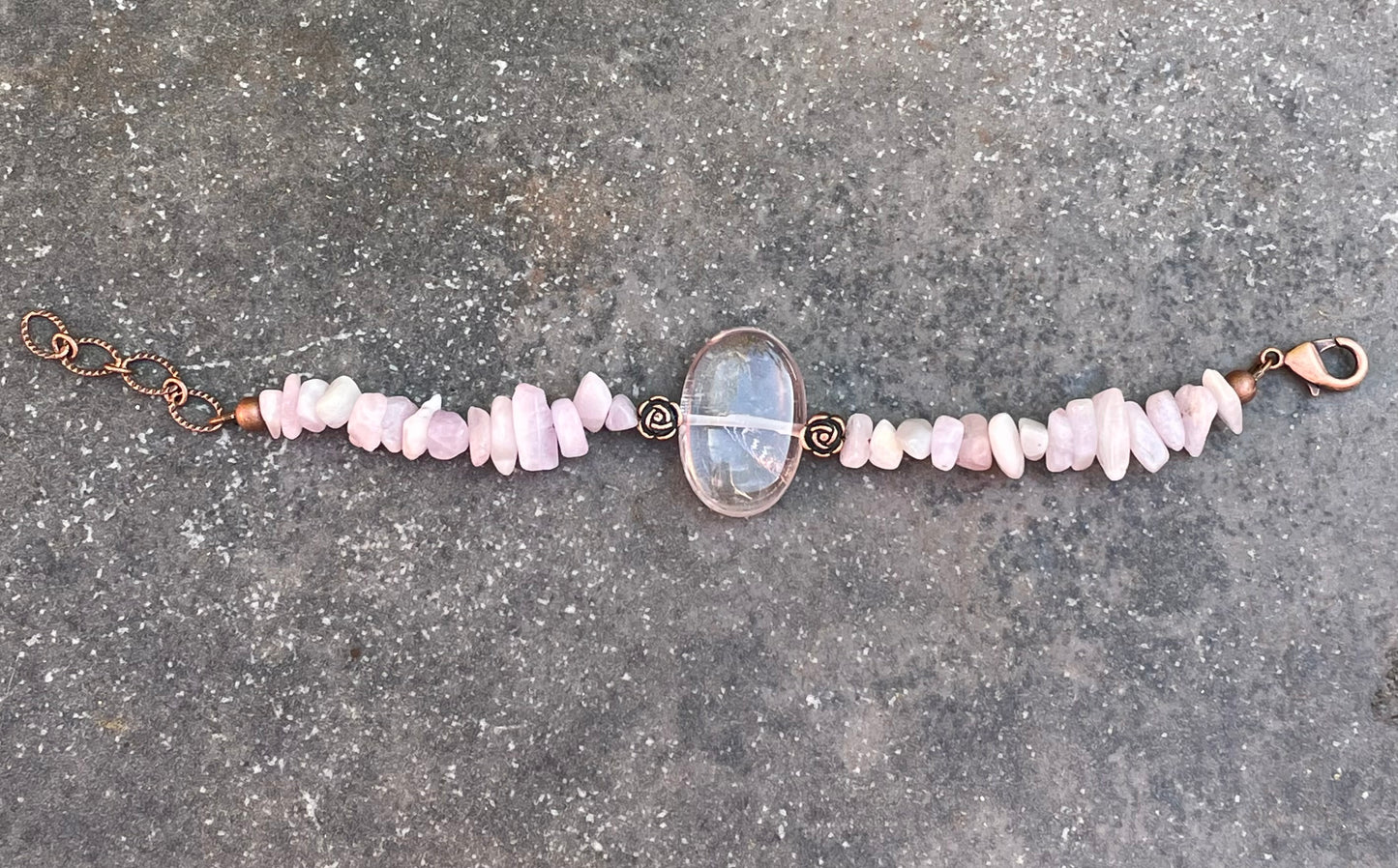 Kunzite and Amethyst gemstone Bracelet