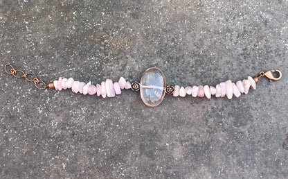 Kunzite and Amethyst gemstone Bracelet