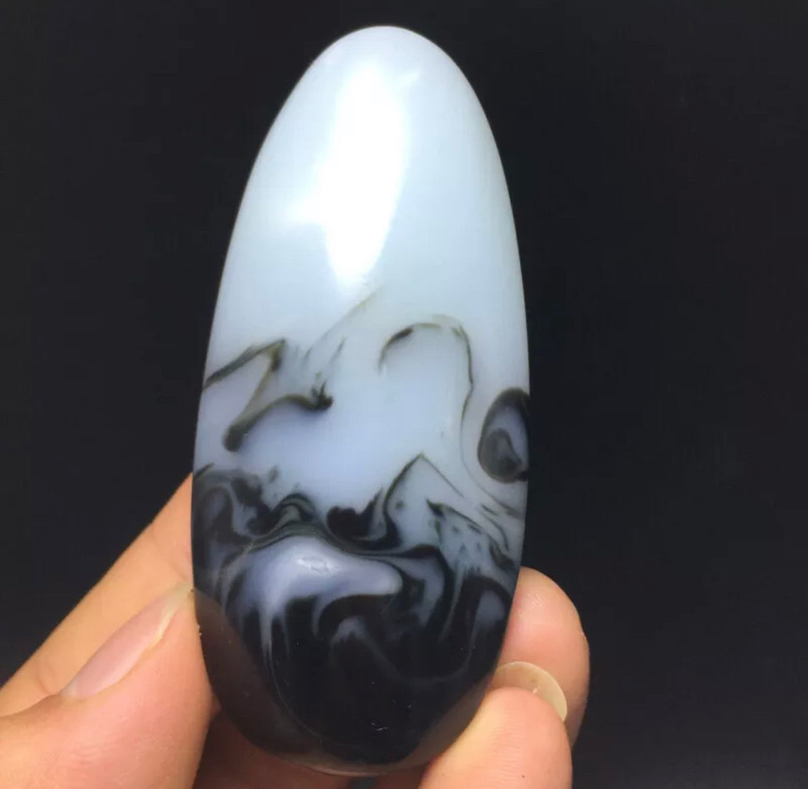 Natural Chalcedony Rock Palm Stone