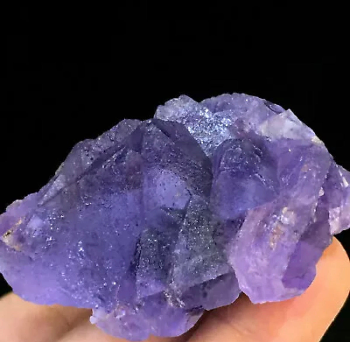 Natural Translucent Purple Octahedral Fluorite Crystal Mineral Specimen semiprecious gemstone