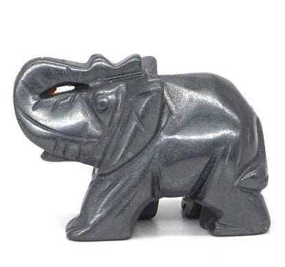 Elephant Figurine carved in Natural Hematite gemstone
