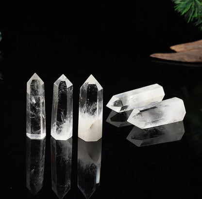 Natural Clear Quartz Crystal Point Wand Specimen Reiki Healing Stone