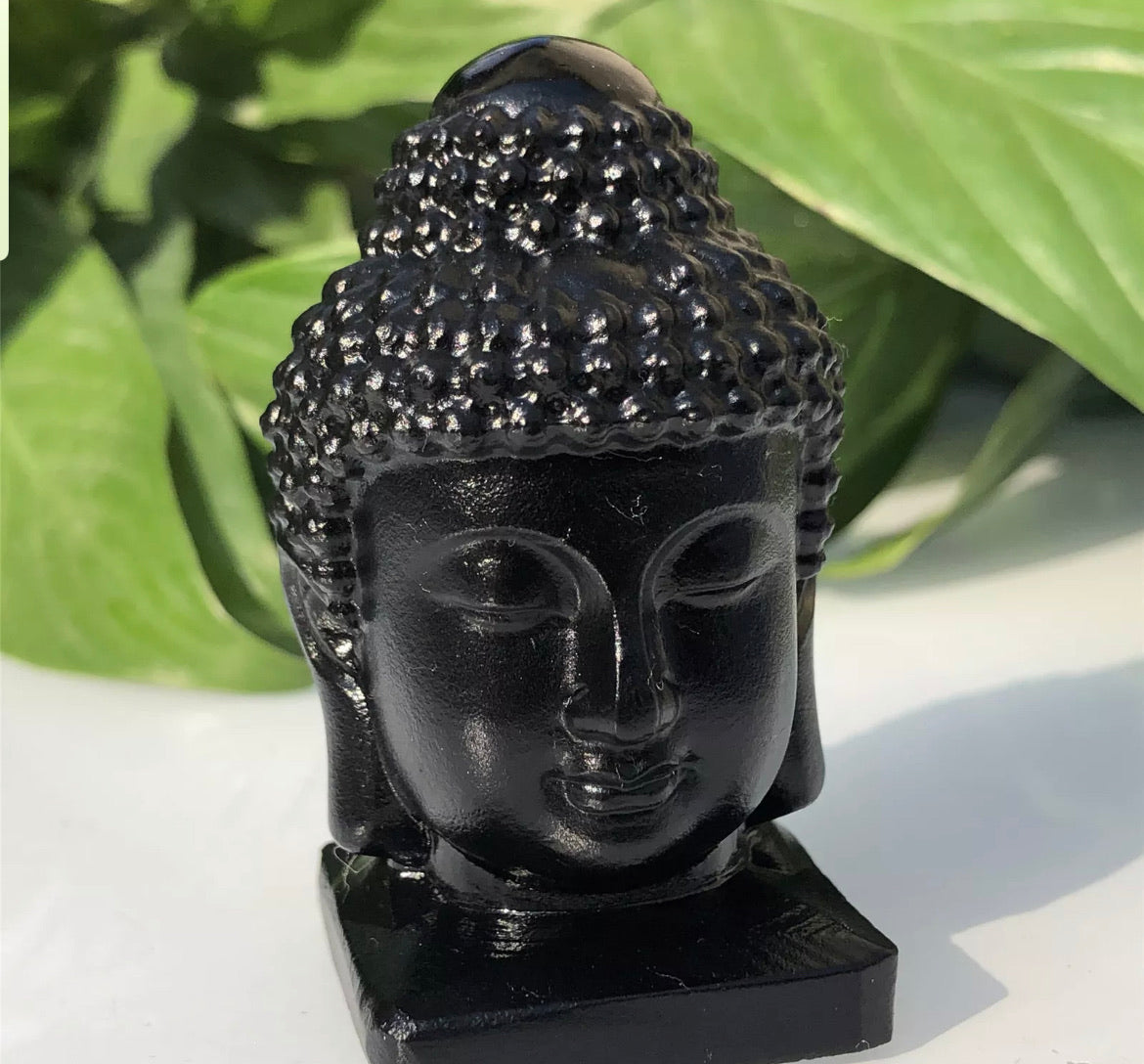 Natural Black Obsidian gemstone Buddha