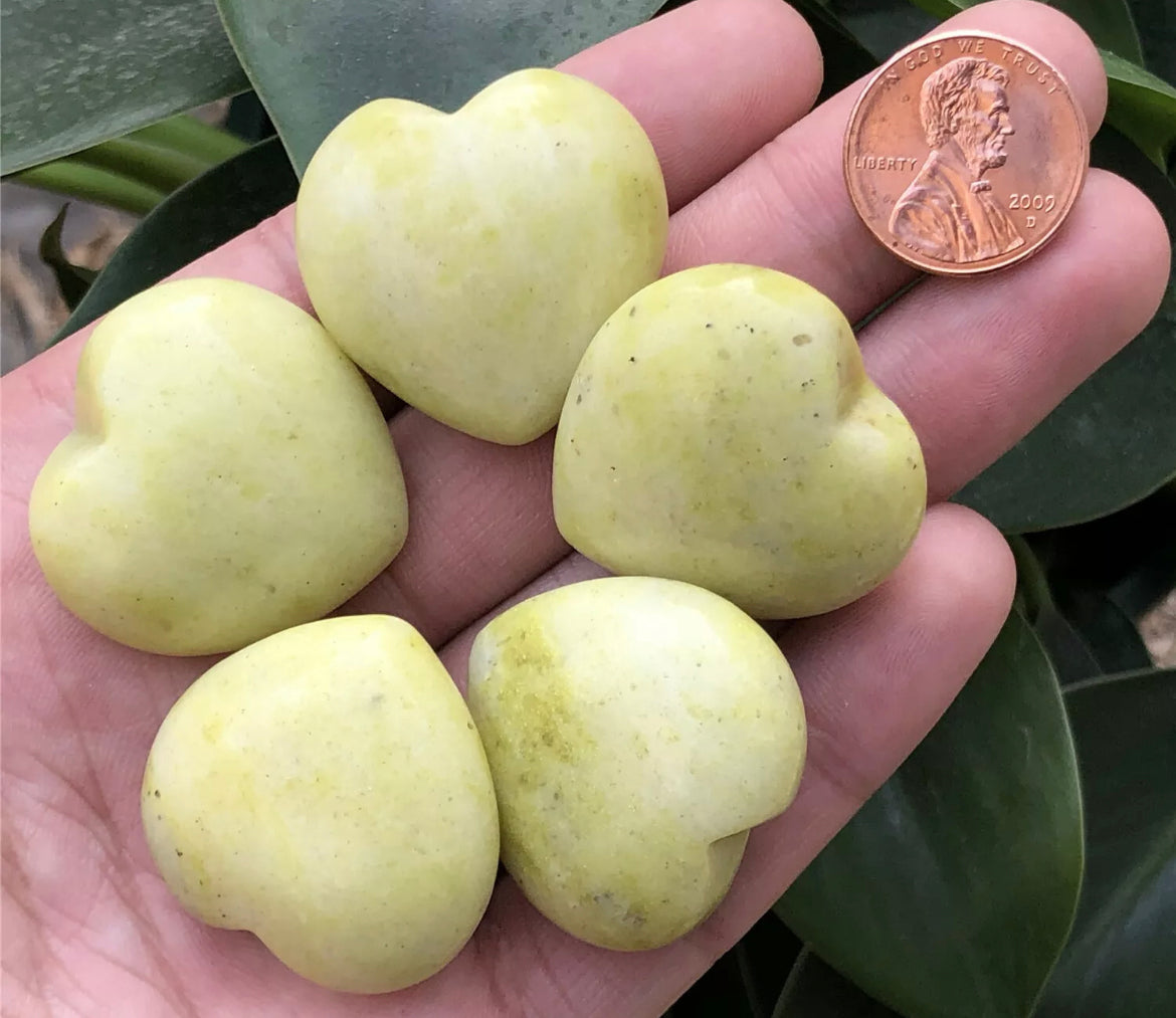 Natural Lemon Jade Hearts