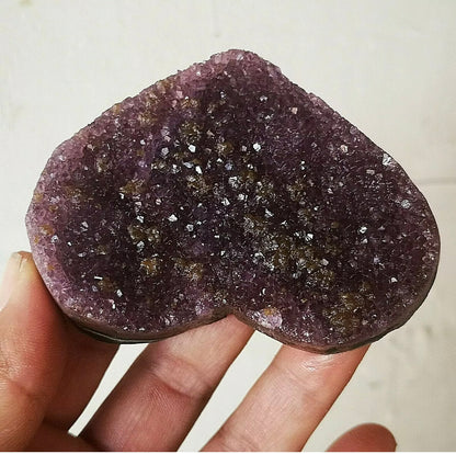 Uruguayan Amethyst Geode Clusters Heart Crystal 100% Natural