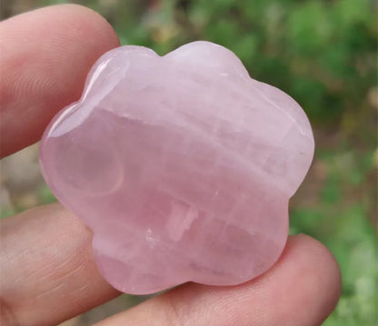 Natural Rose Quartz Paw Print