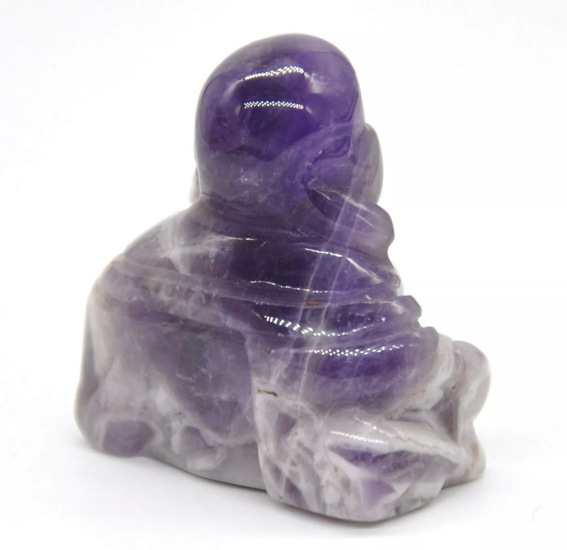 Natural Amethyst Crystal Laughing Buddha