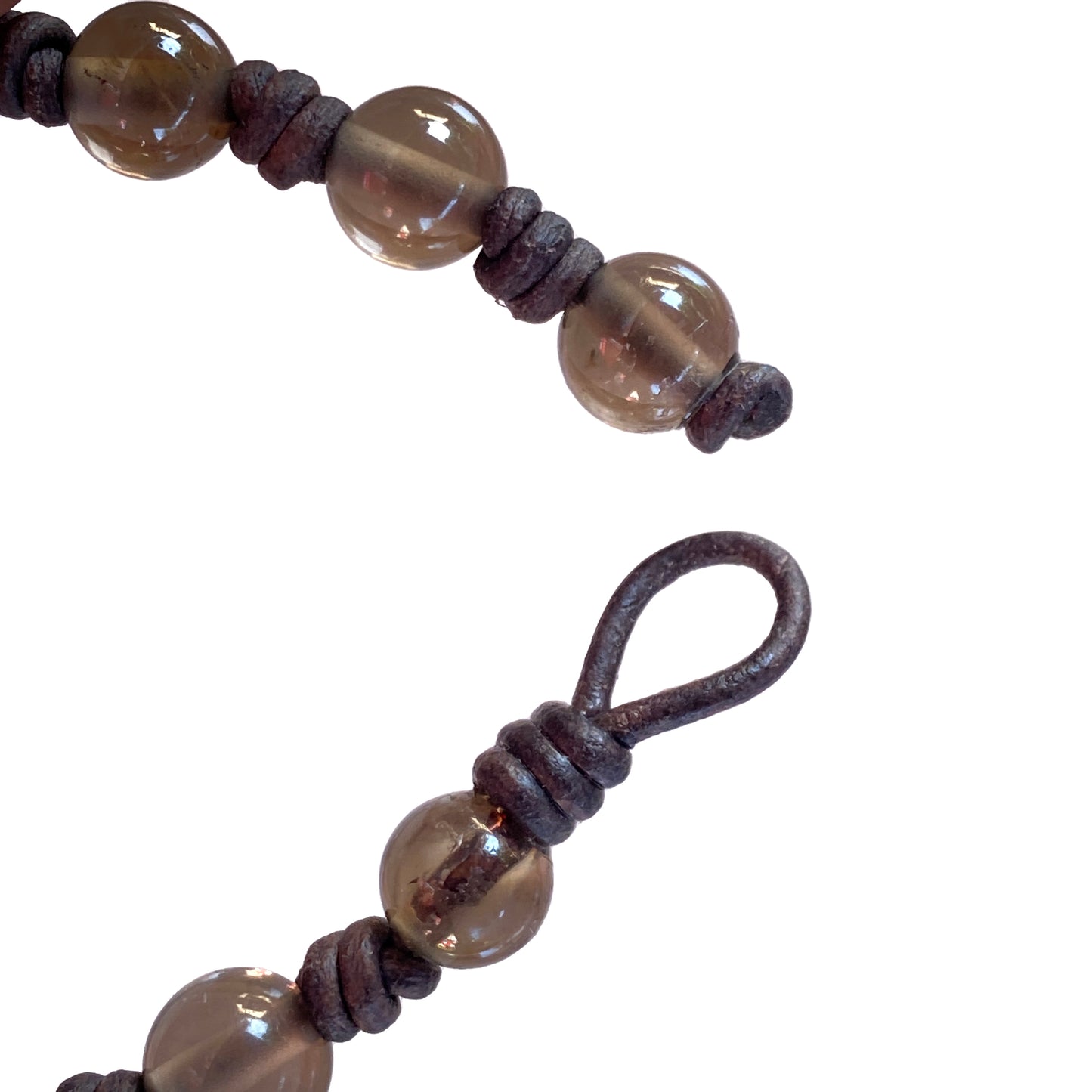 Smokey Quartz Leather Bracelet