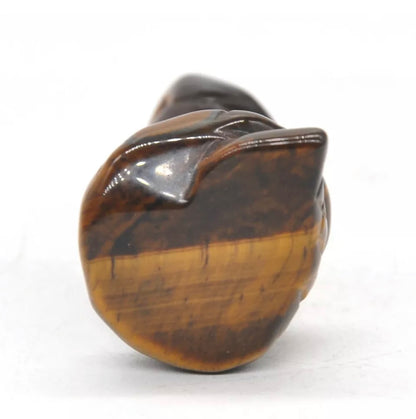 Natural Tiger Eye Crystal Snake Figurine