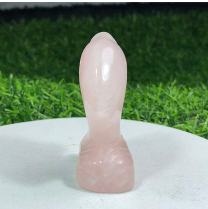 Natural Rose Quartz Dolphin semiprecious crystal gemstone figurine