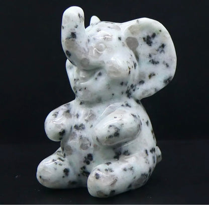 Natural Carved Sesame Jasper Elephant