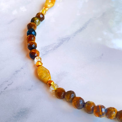 Tiger’s Eye gemstone beaded necklace