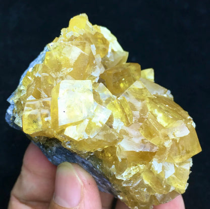 Golden Yellow Transparent Cubic Calcite Crystal Mineral Specimen/fujian