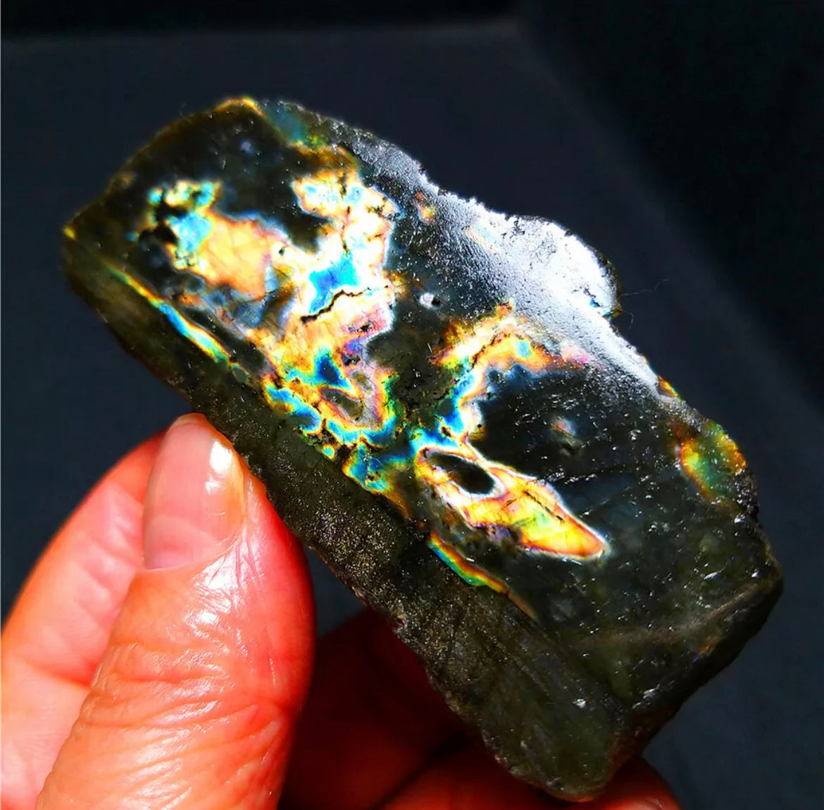 Natural Free Rough Form Labradorite Rock Crystal