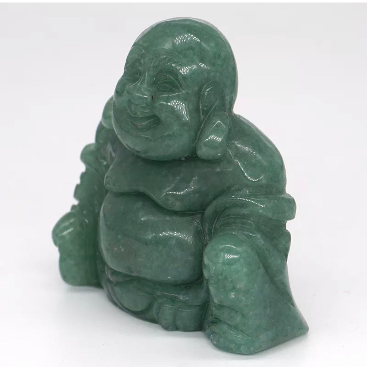 Natural Green Aventurine Crystal Laughing Buddha