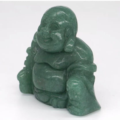 Natural Green Aventurine Crystal Laughing Buddha