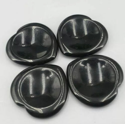 Natural Black Obsidian Heart Worry Stone