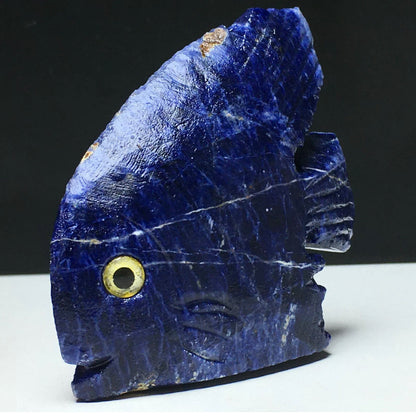 Natural Sodalite gemstone Fish Figurine