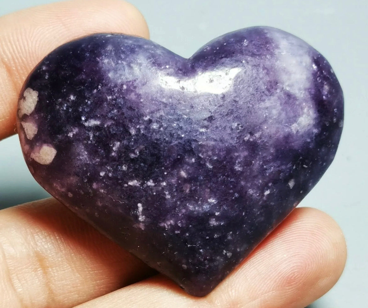 Natural Lepidolite heart