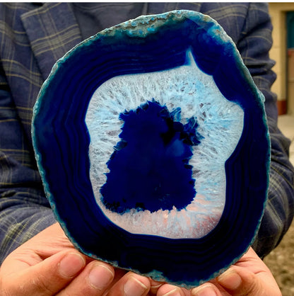 Natural Beautiful Agate Geode Druzy Slice