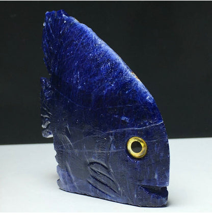 Natural Sodalite gemstone Fish Figurine