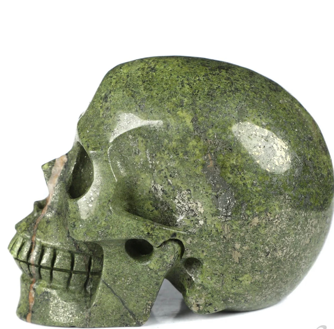 Green Pyrite Carved Skull