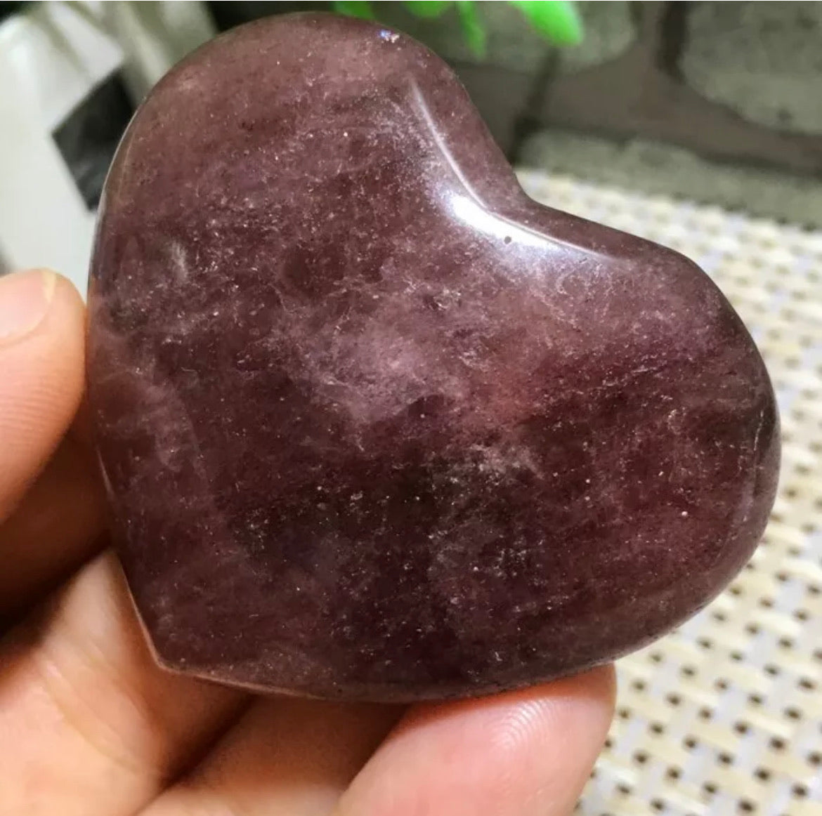 Natural Strawberry Quartz Heart