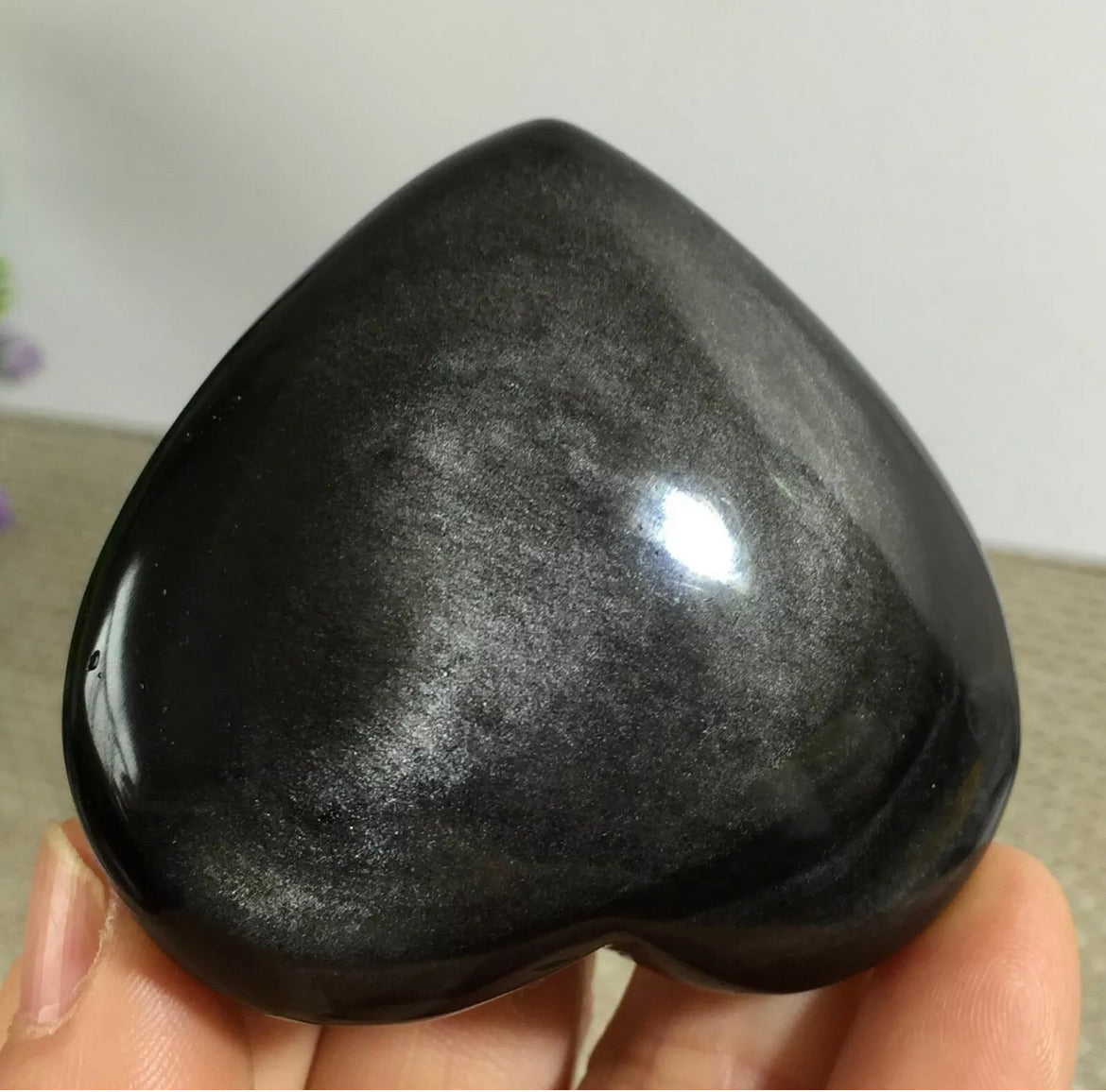 Natural Silver Obsidian heart