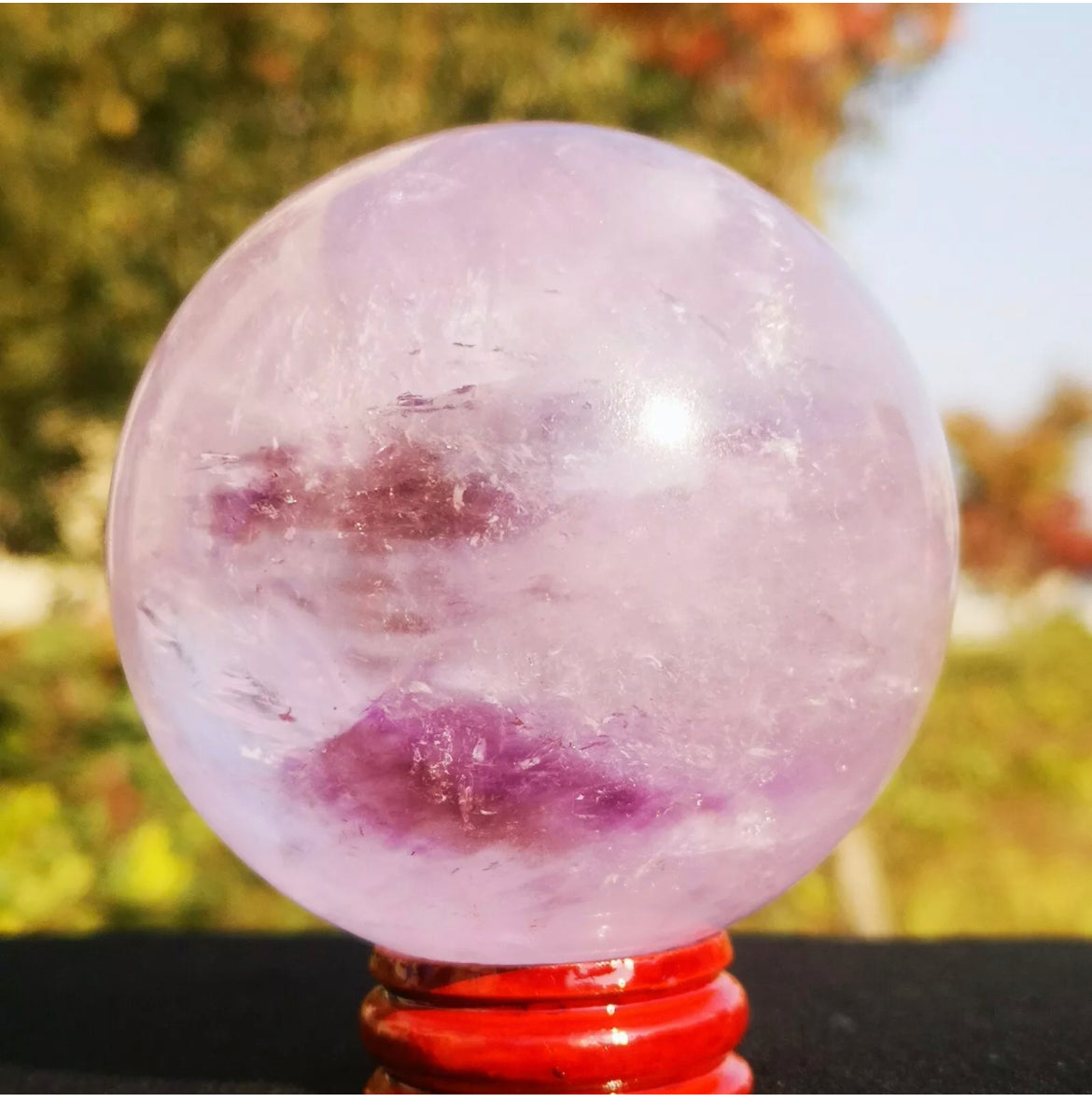 Natural  genuine Amethyst gemstone Sphere