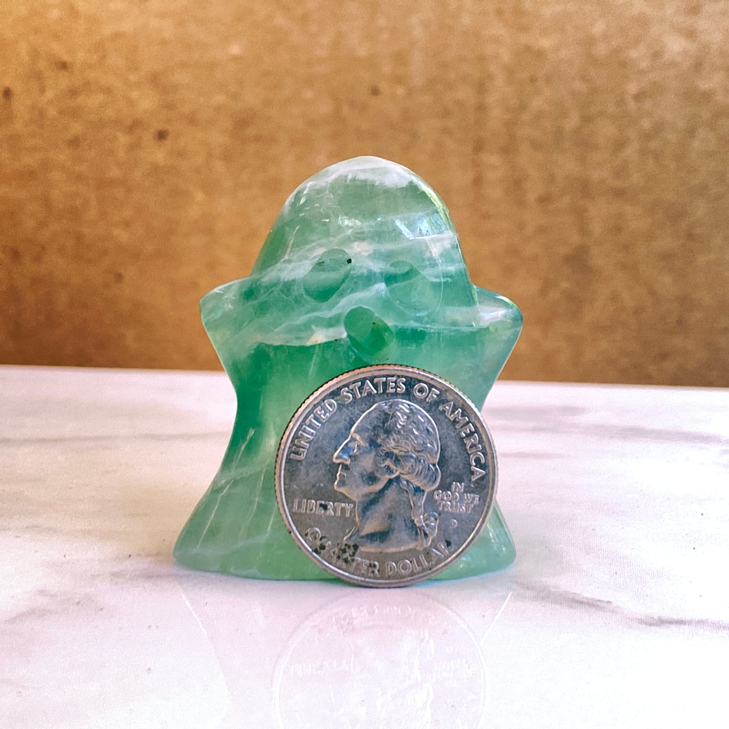 Fluorite gemstone carved Ghost