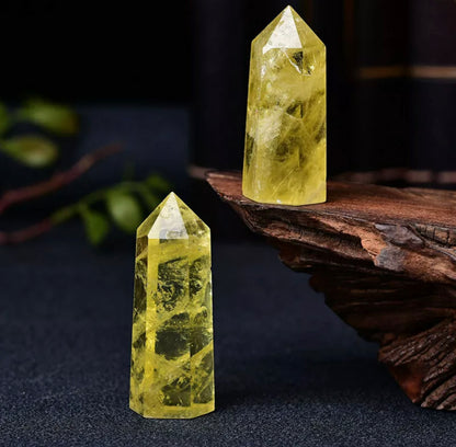 Natural Citrine Quartz  gemstone Obelisk Healing Crystal Point Wand Stone Rock