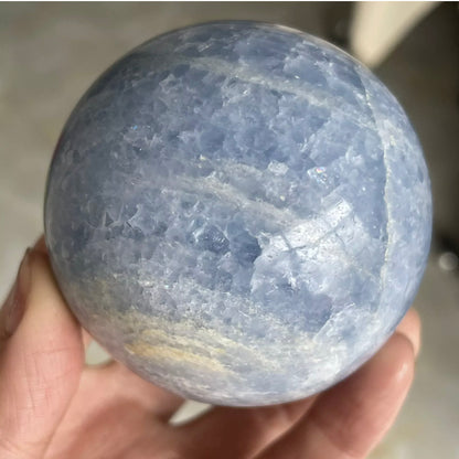 Natural Polished Blue Celestite gemstone Sphere