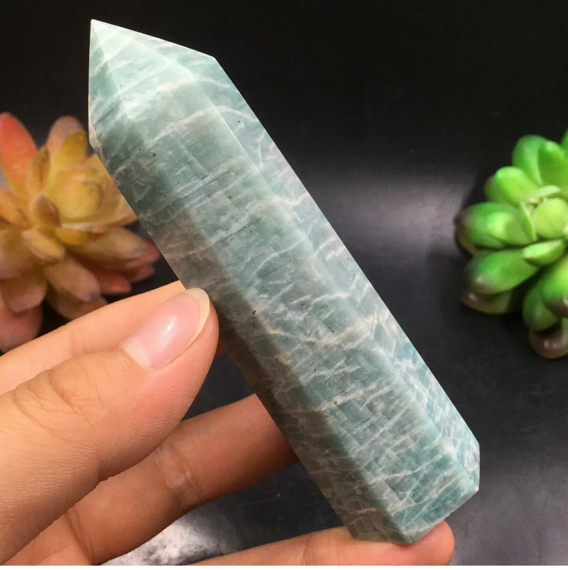 Natural Amazonite Gemstone Crystal Wand