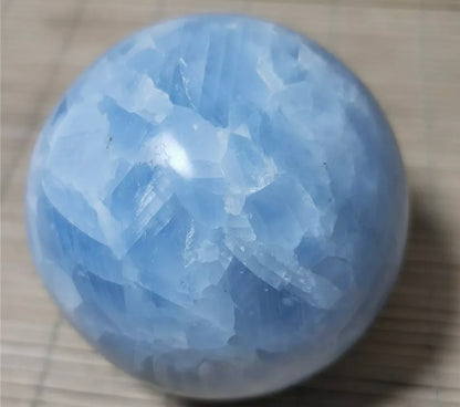 Natural Blue Calcite Gemstone Crystal Sphere