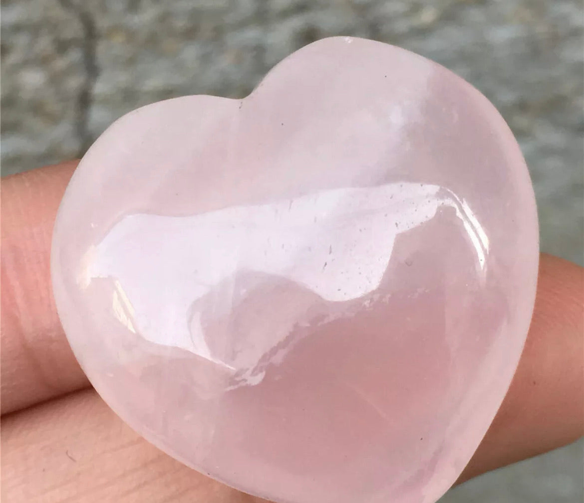 Natural Rose Quartz Hearts