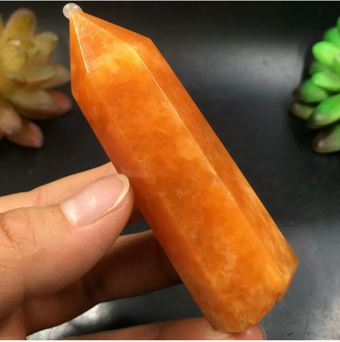 Natural Orange Calcite Crystal Wand