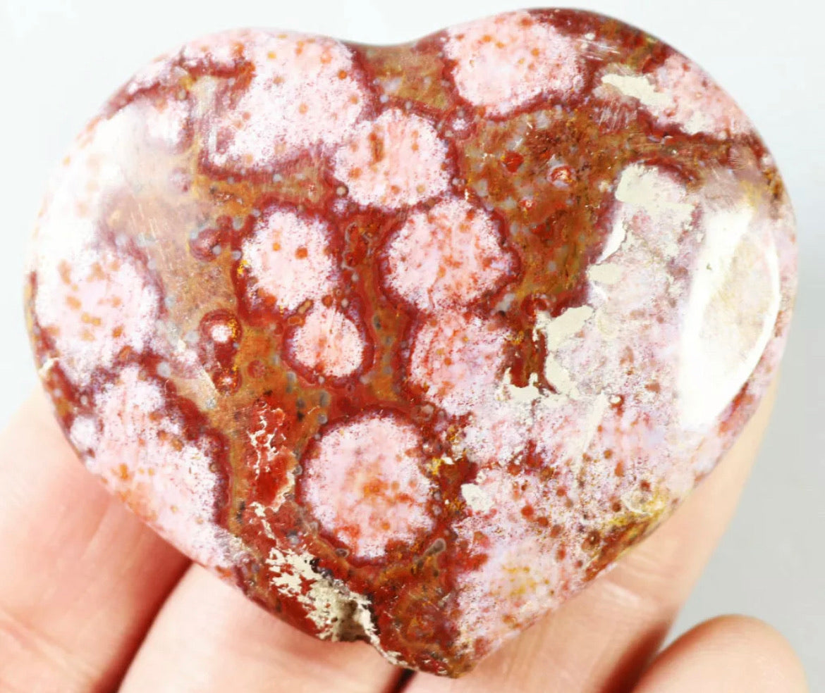 Amazing Ocean Jasper Geode Heart