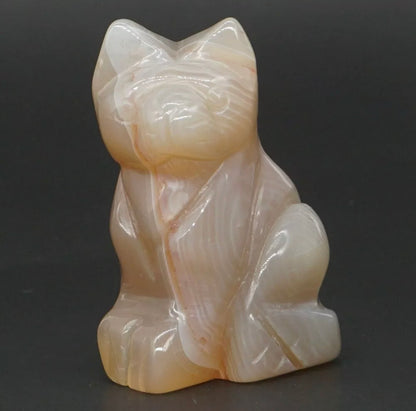 Natural Gemstone Grey Agate gemstone Cat