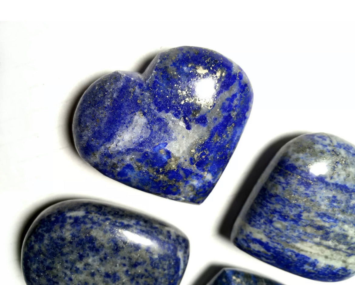 Natural Lapis Lazuli Heart Palm Stone