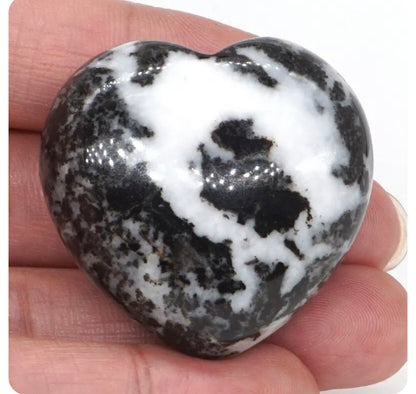 Natural Zebra Jasper Carved Crystal Heart