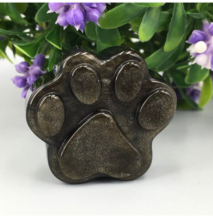 Natural Gold Obsidian gemstone carved Paw