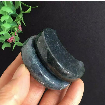 Blue Moss Agate Moon