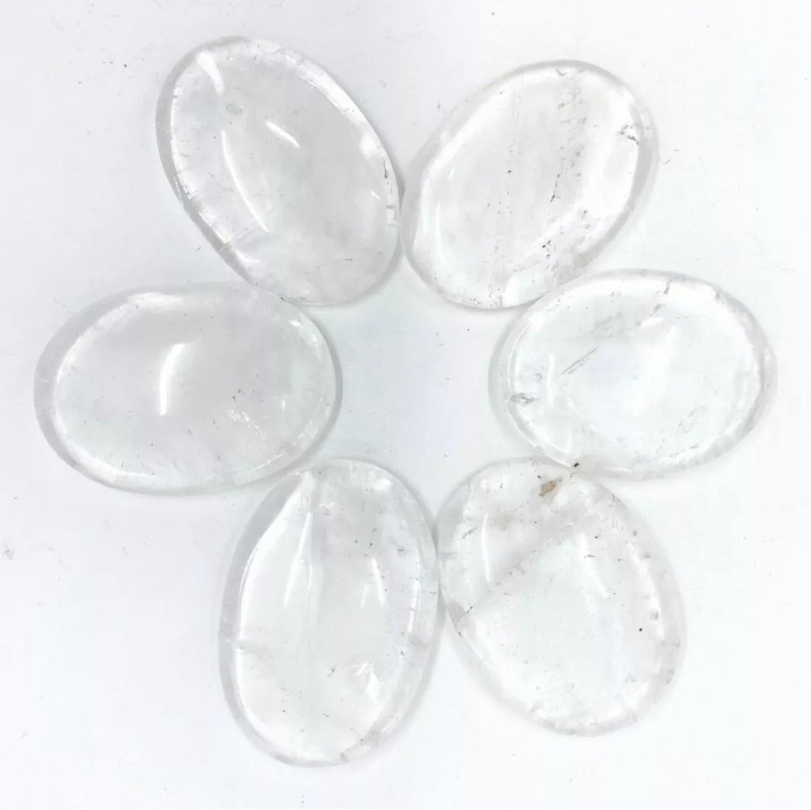 Clear Quartz gemstone Worry Stone