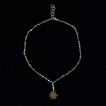 Gold Sun on Mixed Tourmaline Necklace