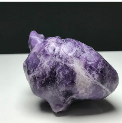 Natural lepidolite aka lilac stone Crystal Mineral Specimen. Hand-carved.Exquisite Heart organ gemstone semiprecious