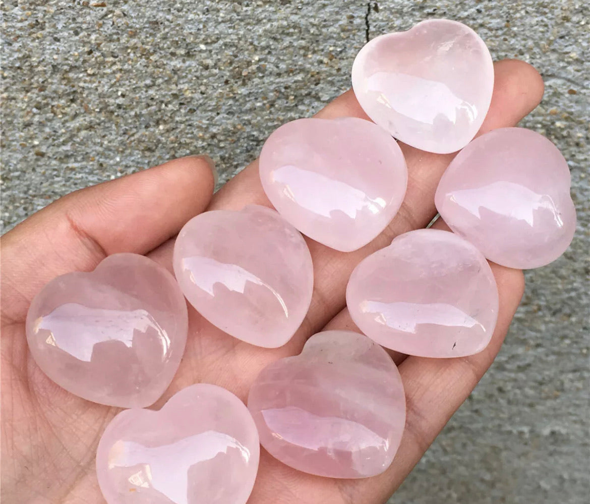 Natural Rose Quartz Hearts