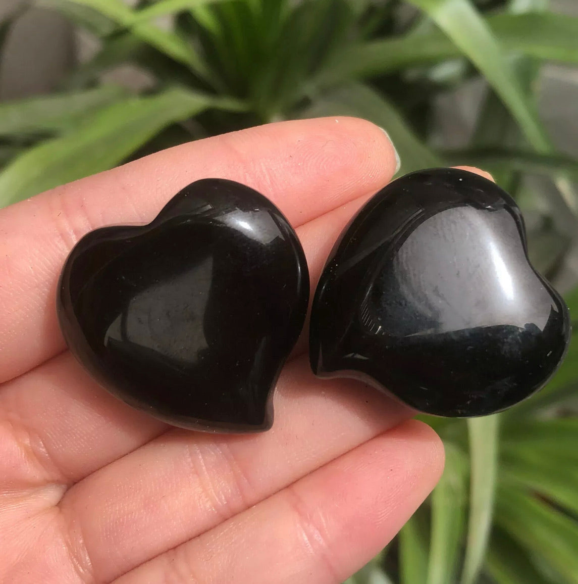 Natural Black Obsidian Hearts